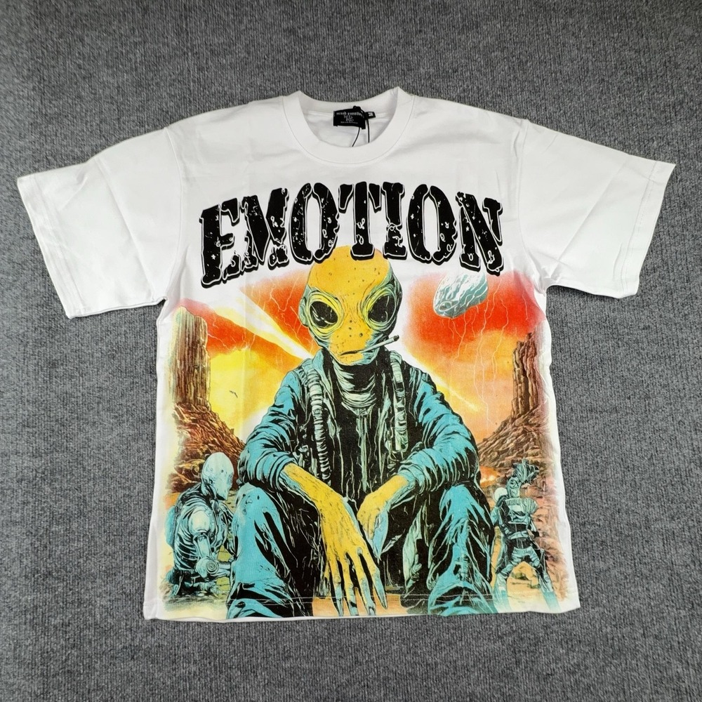 Mixed Emotion Shirt Mens Medium White Alien Space Graphic Emotional Closet Tee